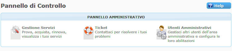 Pannello di controllo Amministrativo