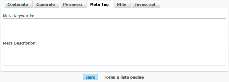 Meta Tag di pagina