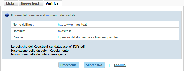 Disponilità dominio