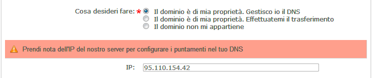 Dominio non disponibile. Opzione A