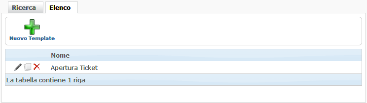 Lista template delle email