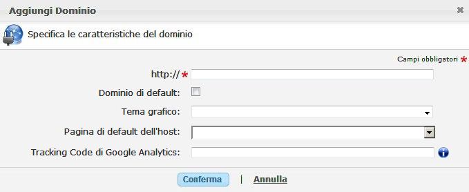 Aggiungi/Modifica dominio