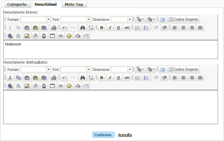 Meta tag di categoria