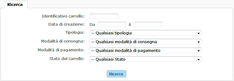 Ricerca dei carrelli