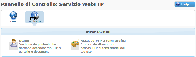 Pannello di controllo Web FTP